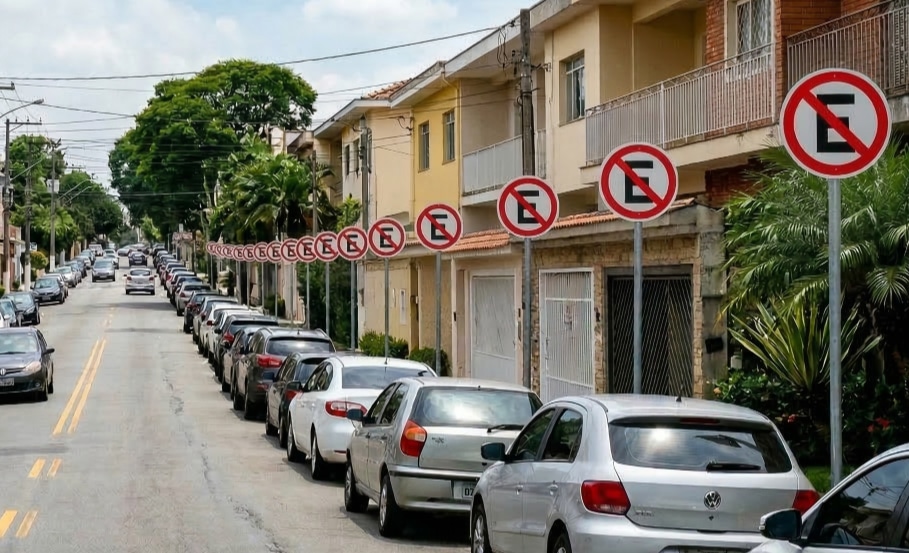Se estacionar aqui, vou arrebentar seu carro com o taco de beisebol